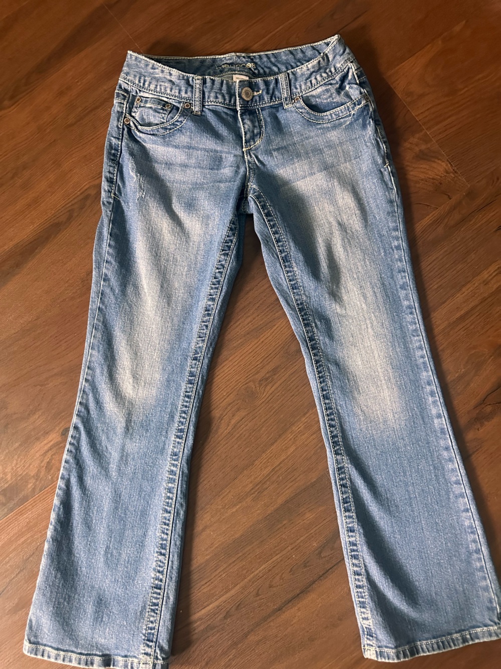 Maurices Light Blue Flare Jeans Size 3/4 Short Classic Retro Bootcut